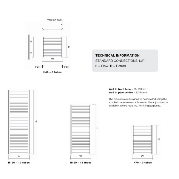 DQ Rosa Straight Towel Warmer Radiator - Image 5