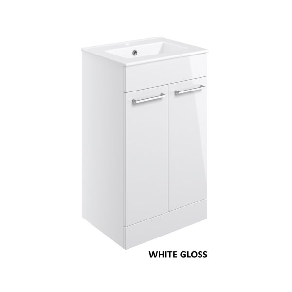 Brison Vorno Floor Standing 2 Door 510mm Vanity Unit with Basin - Image 5
