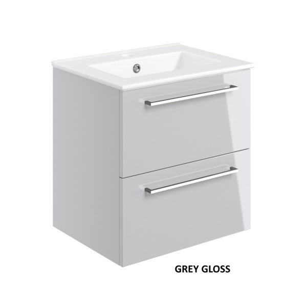 Brison Vorno Wall Hung 2 Drawer 510mm Vanity Unit with Basin - Image 4
