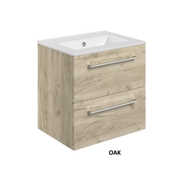 Brison Vorno Wall Hung 2 Drawer 510mm Vanity Unit with Basin - Image 5