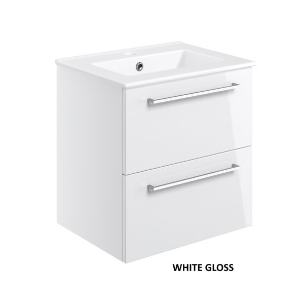 Brison Vorno Wall Hung 2 Drawer 510mm Vanity Unit with Basin - Image 3