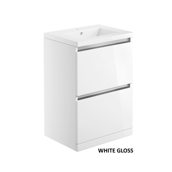 Brison Ambra Floor Standing 615mm 2 Drawer Unit with Basin - Image 6