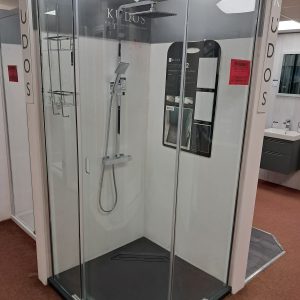 Kudos Pinnacle 8 Curved Quadrant Enclosure Chrome with Slate Tray *TO CLEAR*