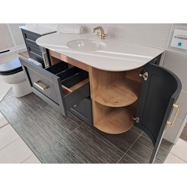 Utopia Roseberry wall mounted graphite vanity unit display complete *TO CLEAR* - Image 3