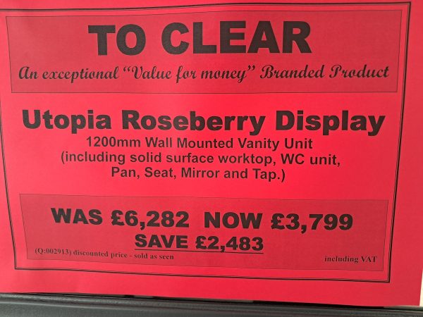 Utopia Roseberry wall mounted graphite vanity unit display complete *TO CLEAR* - Image 5