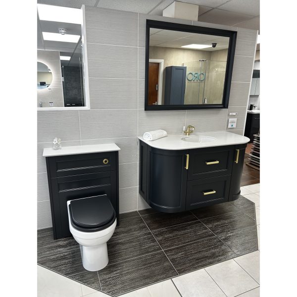 Utopia Roseberry wall mounted graphite vanity unit and toilet unit display complete *TO CLEAR*