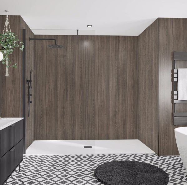 Wetwall Bathroom Wall Panelling Alloy Collection - American Walnut