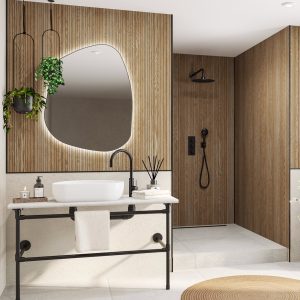 Wetwall Bathroom Wall Panelling Alloy Collection - Linear Oak