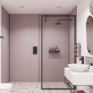 Wetwall Bathroom Wall Panelling Alloy Collection - Smoked Rose