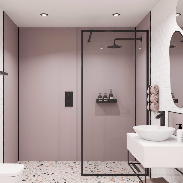 Wetwall Bathroom Wall Panelling Alloy Collection - Smoked Rose