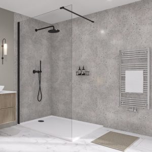Wetwall Bathroom Wall Panelling Elite Collection - Pewter Terrazzo