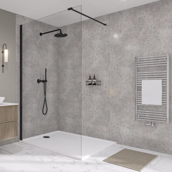 Wetwall Bathroom Wall Panelling Elite Collection - Pewter Terrazzo