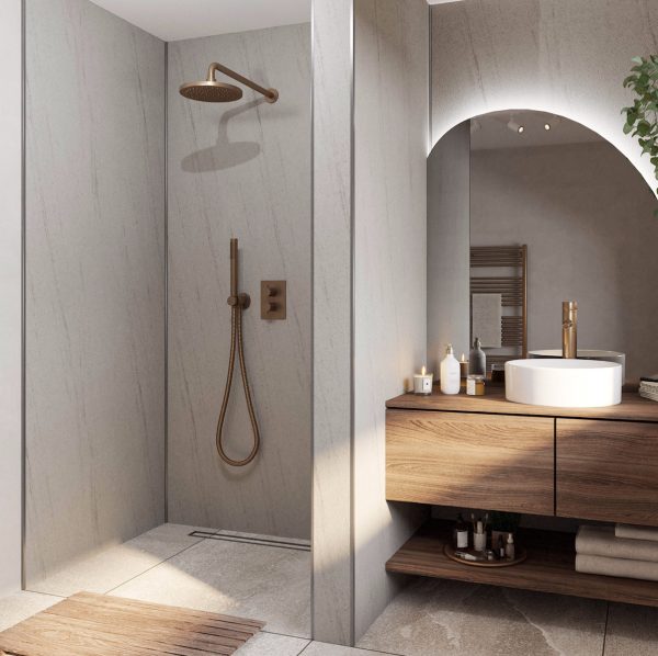 Wetwall Bathroom Wall Panelling Mermaid Collection - Gris Granite