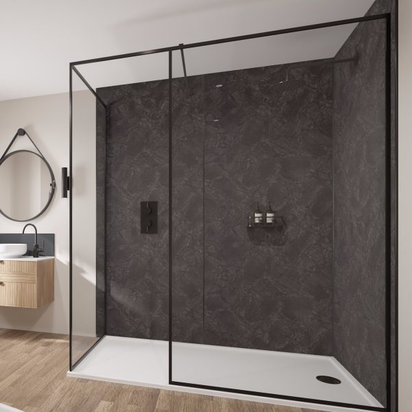 Wetwall Bathroom Wall Panelling Mermaid Collection - Nero Marble