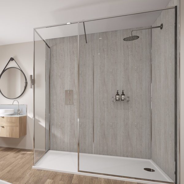 Wetwall Bathroom Wall Panelling Mermaid Collection - Silver Oak
