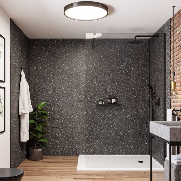 Wetwall Bathroom Wall Panelling Mermaid Collection - Terrazzo Noir