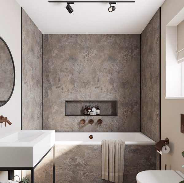 Wetwall Bathroom Wall Panelling Mermaid Collection - Vintage Concrete