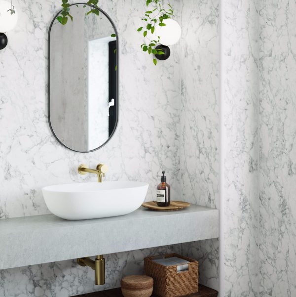 Wetwall Bathroom Wall Panelling Mermaid Collection - White Marble