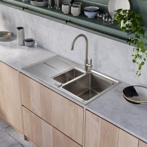Rangemaster Arlington 1.5 Bowl Inset Sink in Stainless Steel (Reversible)