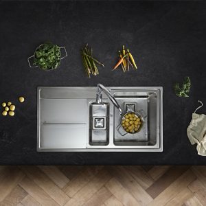 Rangemaster Arlington 1.5 Bowl Inset Sink in Stainless Steel (Handed)