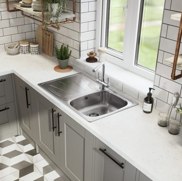 Rangemaster Baltimore Compact Single Bowl Inset Sink in Stainless Steel