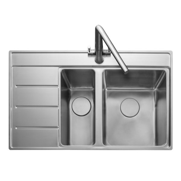 Rangemaster Boston 1.5 Bowl Inset Sink in Stainless Steel - Image 2