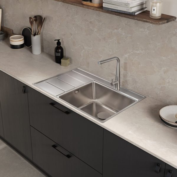 Rangemaster Boston Single Bowl Inset Sink in Stainless Steel
