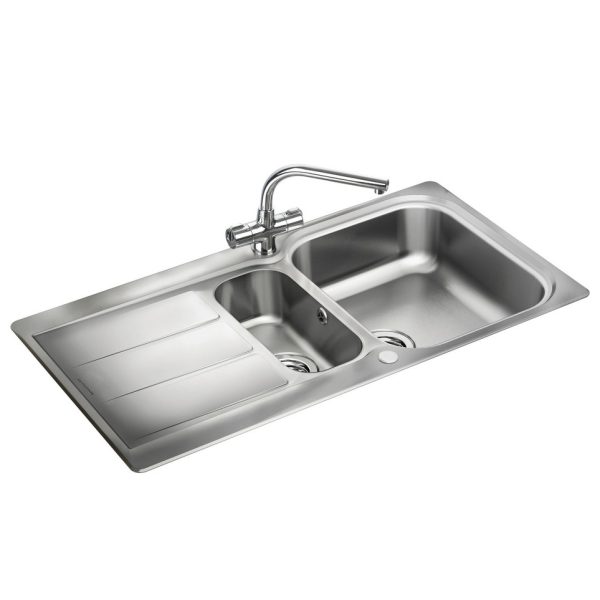 Rangemaster Glendale 1.5 Bowl Inset Sink in Stainless Steel