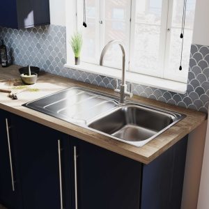 Rangemaster Houston Single Bowl Inset Sink in Stainless Steel