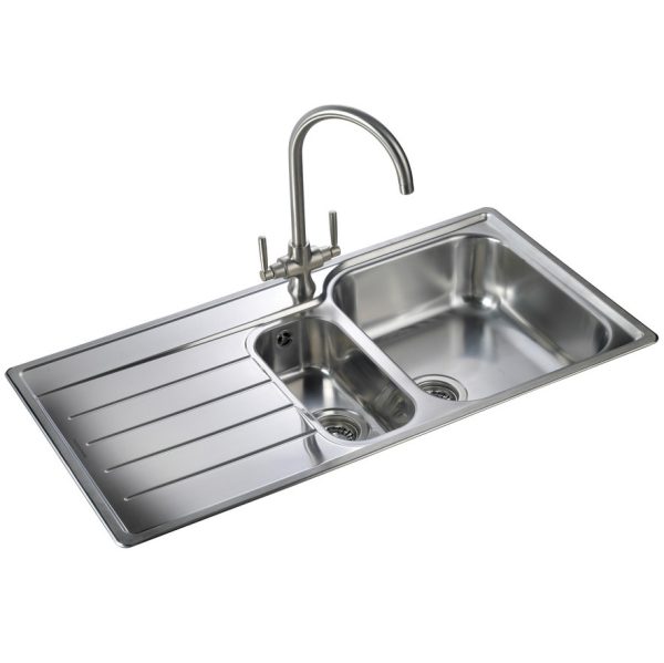 Rangemaster Oakland 1.5 Bowl Inset Sink in Stainless Steel (Handed) - Image 2