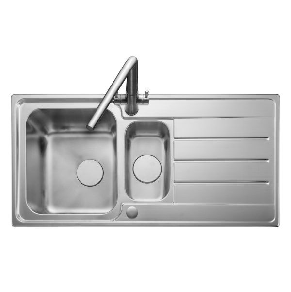 Rangemaster Oakland 1.5 Bowl Inset Sink in Stainless Steel (Reversible) - Image 2