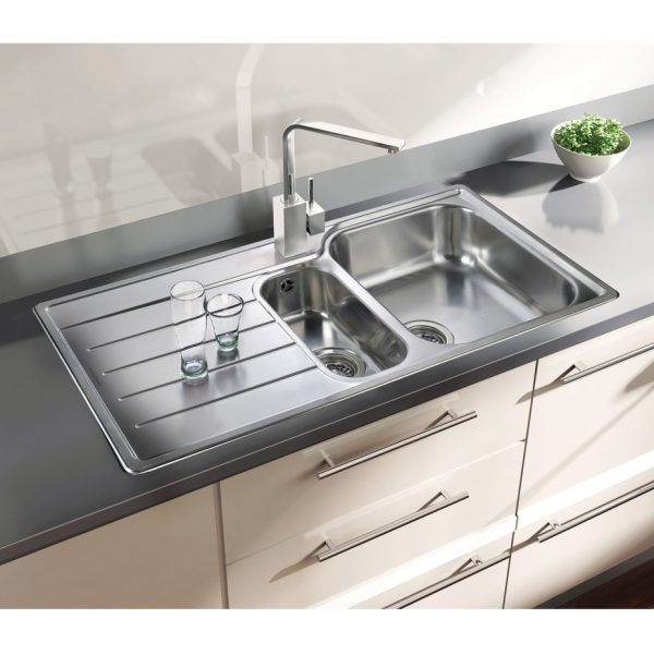 Rangemaster Oakland 1.5 Bowl Inset Sink in Stainless Steel (Handed)