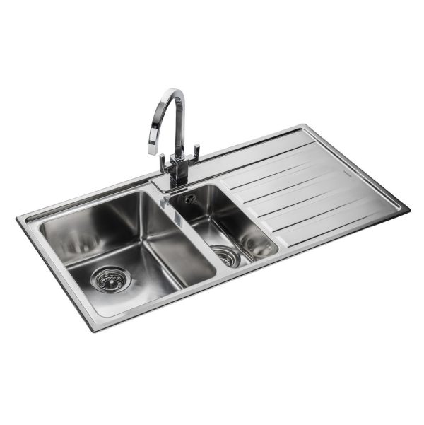 Rangemaster Rockford 1.5 Bowl Inset Sink in Stainless Steel - Image 2