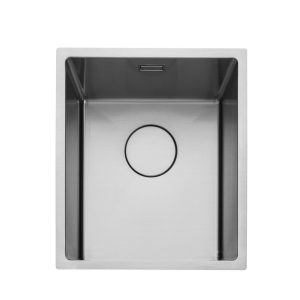 Rangemaster Kube Single Bowl Inset/Undermount Sink in Stainless Steel