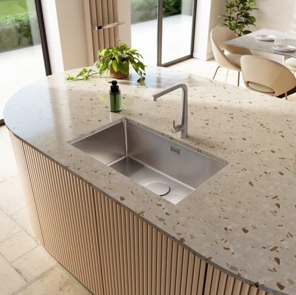 Rangemaster Kube Single Bowl Inset/Undermount Sink in Stainless Steel