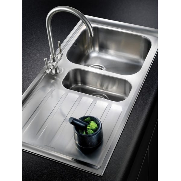 Rangemaster Manhattan 1.5 Bowl Inset Sink in Stainless Steel