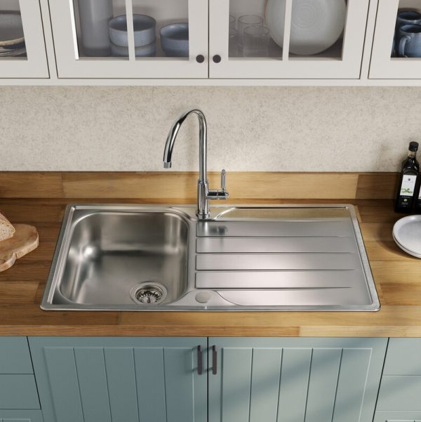 Rangemaster Michigan Single Bowl Inset Sink in Stainless Steel