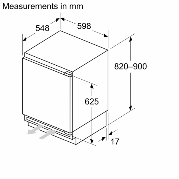 Neff N50 KU1212FE0G Built under 82cm Integrated Fridge - Image 2