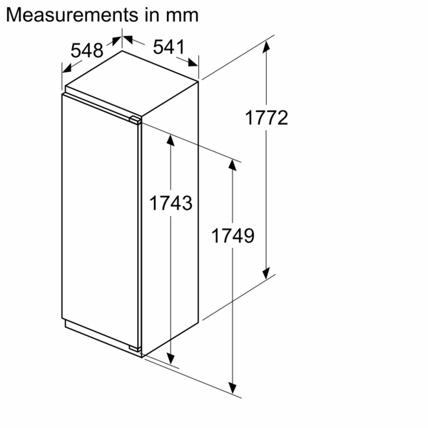 Neff N50 KI2822FE0G Built in 177cm Tall Fridge - Image 2