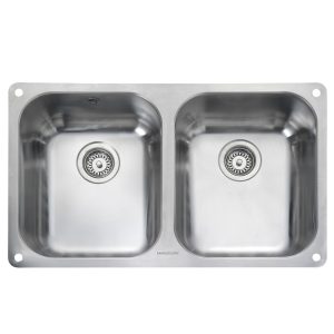 Rangemaster Classic Double Bowl Undermount Sink in Stainless Steel