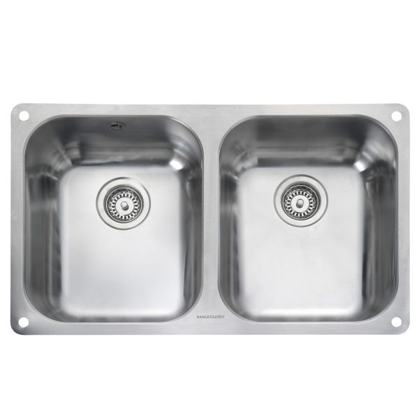Rangemaster Classic Double Bowl Undermount Sink in Stainless Steel