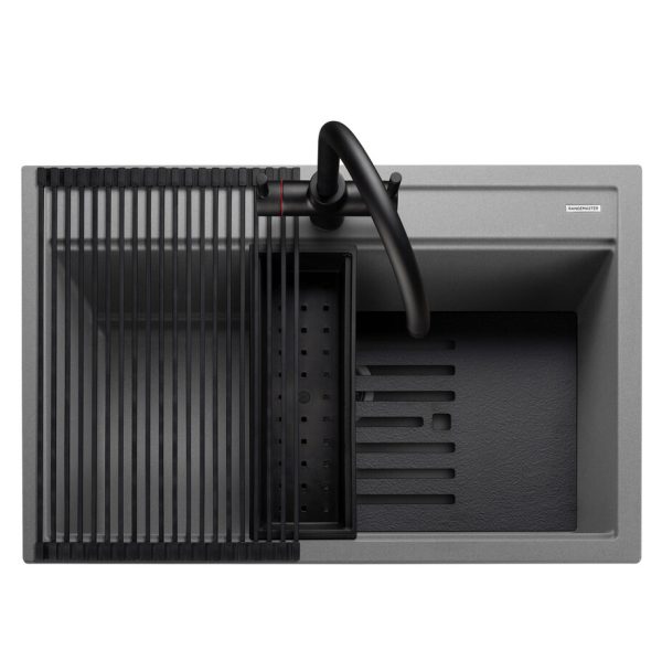 Rangemaster Prato Large Single Bowl Inset Sink in Igneous Granite - Image 4