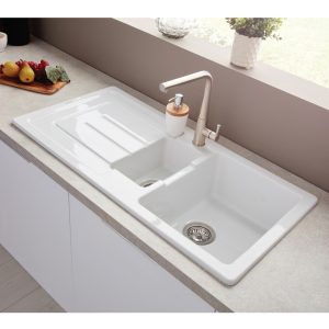 Rangemaster Austell 1.5 Bowl Inset Sink in Fire-Clay Ceramic