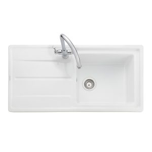 Rangemaster Arlington Single Bowl Inset Sink in Fire-Clay Ceramic