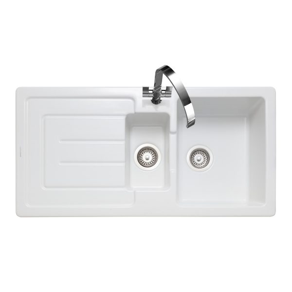 Rangemaster Austell 1.5 Bowl Inset Sink in Fire-Clay Ceramic - Image 3