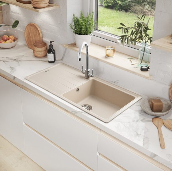 Rangemaster Elements Single Bowl Inset Sink in Igneous Granite
