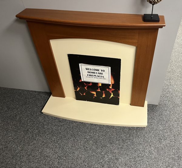 Focus Poppy 43 inch Teak and Vanilla Electric Fireplace *TO CLEAR*