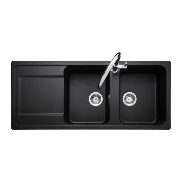 Rangemaster Loa Double Bowl Inset Sink in Igneous Granite - Image 3