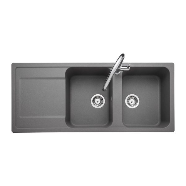Rangemaster Loa Double Bowl Inset Sink in Igneous Granite - Image 4