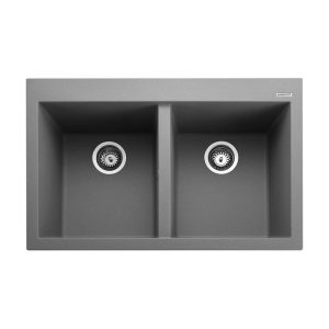 Rangemaster Oridian Double Bowl Inset Sink in Igneous Granite